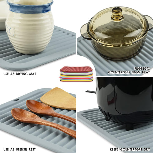 Smithcraft Silicone Trivets Set 2 Teal, Heat Resistant Mats for Hot Dishes, Pots, Pans, Kitchen Counter, Silicone Pot