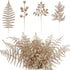 Moucuny 40 Pcs Christmas Glitter Artificial Picks Set Leaf Sprays Cedar Picks Glitter