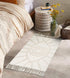 Uphome Boho Bathroom Rugs 2'x3' - Beige Evil Eye Tufted Entryway Mat with Tassels, Soft Machine Washable Cotton Rug
