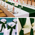 ANECO 4 Pack Forest Green Satin Table Runner 12 x 108 Inch for Wedding Banquet Party Decoration