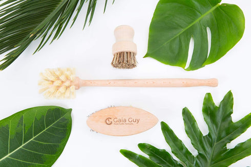 Wood and Tampico Bottle Brush Set, Pot Brush, Vegetable Brush - Zero Waste, Compostable & Biodegradable
