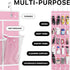 24 (64'' 19'') Simple Houseware Pockets - Crystal Clear Over The Door Hanging Shoe Organizer, Pink x