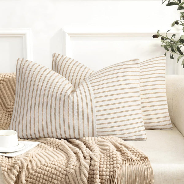 YCOLL Farmhouse Pillow Covers 12x20, Modern Accent Lumbar Throw Pillow Covers Set
