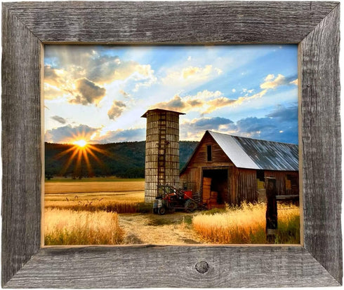 MyBarnWoodFrames Homestead Reclaimed Barnwood Picture Frame - 5x7", 1.5 Inch Frame Width