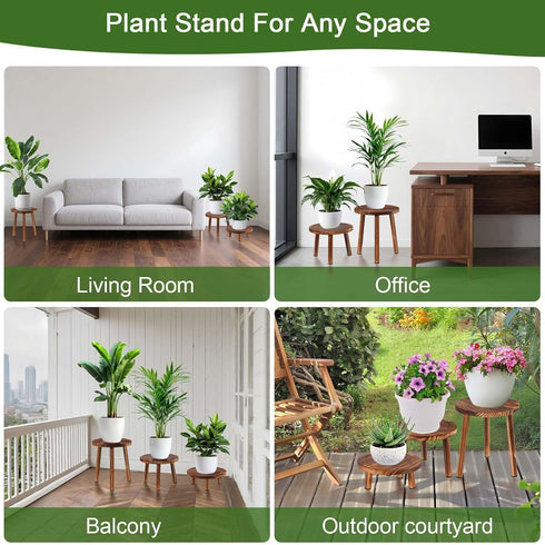 Yedcxup Indoor,3 Plant Stand Pcs Corner Plant Stand,Plant Shelf,Potting Bench,Suitable for Indoor and Outdoor Scenarios