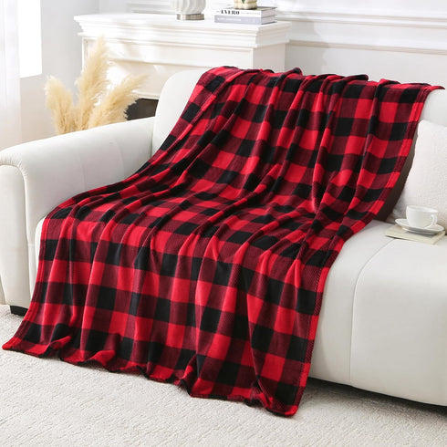 Viviland Checkered Blanket Throw, Soft Fuzzy Cozy Buffalo Plaid Blanket for Couch, 50x60 Inches