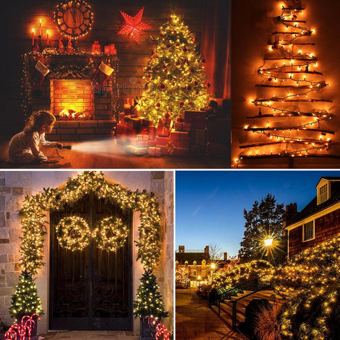300 Count 69.6ft BrizLabs Clear Christmas Lights Outdoor Incandescent Christmas Lights Connectable Warm White Light