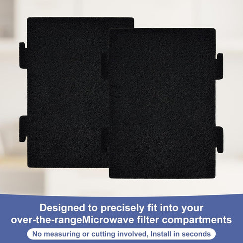 8 Pack Replacement Air Filters for Microwave Oven - Premium Activated Charcoal Filters Compatible with Whirlpool