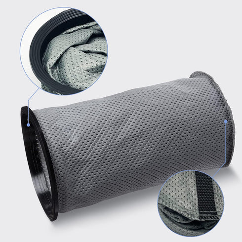 Smilefil Round Reusable Micro Cloth Filter Bags, 10QT Vacuum Bags Compatible with ProTeam Vacuums