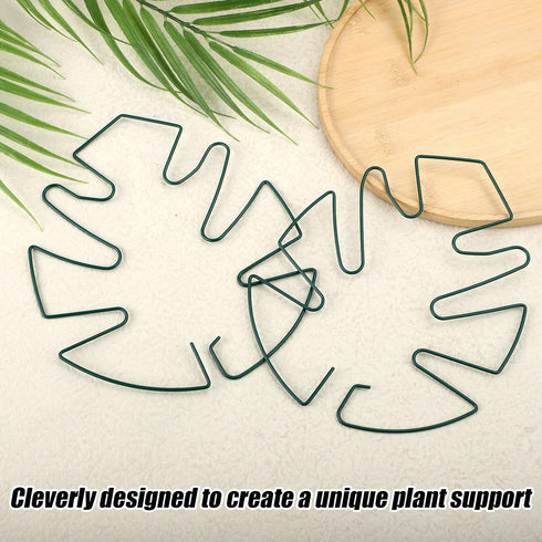 BOXOB 2pcs Monstera Leaf Plant Support, Metal Climbing Plant Stem Supports Monstera Shaped Plant Stand Ring Houseplant