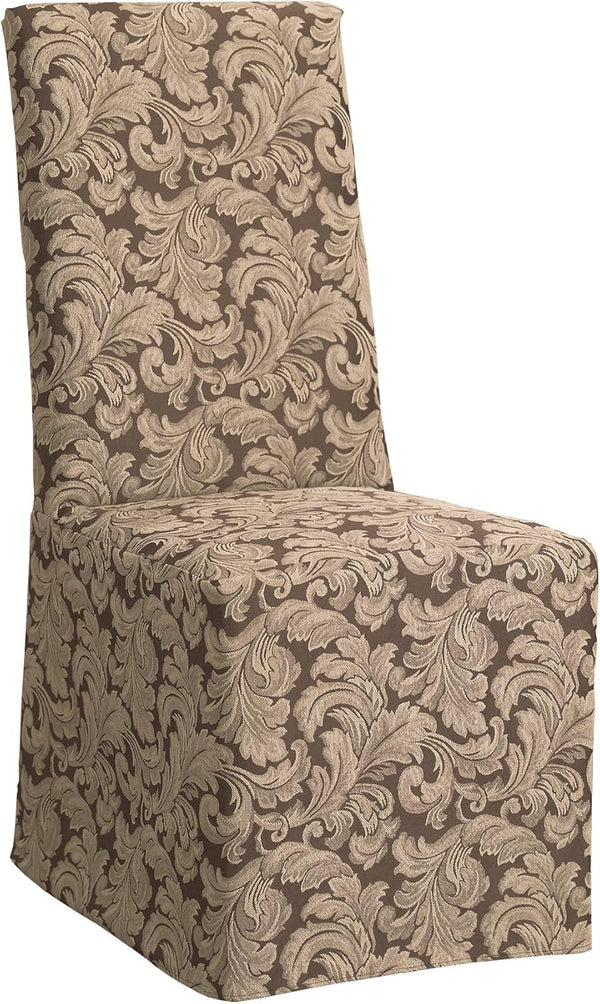 SureFit Scroll Dining Chair Slipcover - Long Skirt and Back Ties, Full