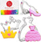 Princess Cookie Cutters Set, 3-Pc Made in USA by Ann Clark, Crown, Glass Slipper, Dress