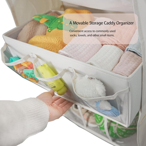 3in1 5 Over The Door Shoe Organizer with Slanted Compartments,Removable Storage Bin & Transparent Pockets,Thickened