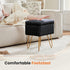 4 DUMOS Vanity Stool Chair, Ottoman with Storage, Makeup Cute Soft Small Footstool, Modern Style Faux Fur Seat