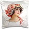 3dRose Victorian Lady with Rose Lace Bonnet Pillow Case, 16 by 16"