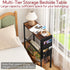 3 Yusong Small Narrow Side Table for Small Spaces, Slim End Table with Storage Bag, Sofa Snack Table with Adjustable