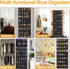40 Closet Over the Door Shoe Organizer, Large Mesh Pockets Hanging Shoe Rack Organizer for Behind the Door Storage