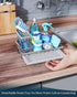 Consumest Sink Caddy, Kitchen Sponge Holder + Dish Brush Holder with Drip Tray for Countertop, Stainless Steel Rustproof