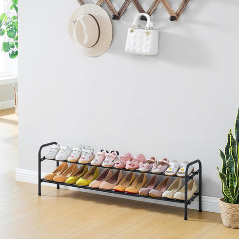 2 Closet, 28 42, Closet, 12 Gewudraw Tier Shoe Rack, Shoe Organizer for Metal Shelf Can Expandable to for Bedroom