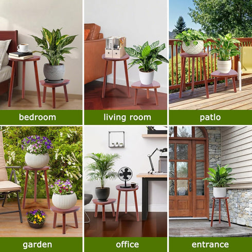 Eocogup Indoor,2 Pack Plant Stand Single Plant Tables Indoor,Planter Stand,Multi-purpose Plant Shelf for Living Room