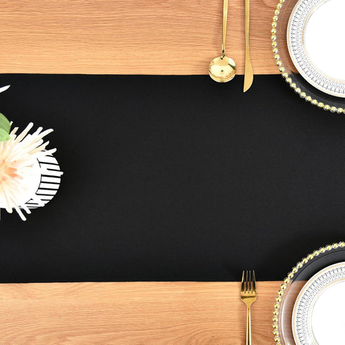 90 Inches 12X90 Inch Farmhouse Black Table Runner Dining Table Runners Long Coffee Table Runner for Dresser Living Room