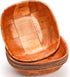Elsjoy 8 Pack 8 Inch Wooden Woven Salad Bowls, Reusable Square Serving Bowl Set, Unbreakable Snack Bowls