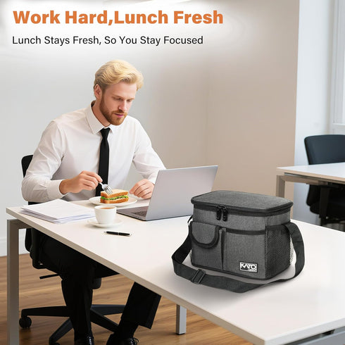 Tirrinia Insulated Lunch Bag, Leakproof Lunch Box for Adults and Kids, Soft Cooler Bag for Work, School, Picnic,