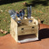 Ikee Design 2 Piece Wooden Utensil Caddy Set - Includes Free Salt Pepper Shaker, Oak Color Silverware Holder for Kitchen