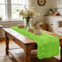 36'' Summer Spring Green Table Runner Short, Small Fluffy Faux Fur Dresser Runners for Bedroom, Furry Coffee Table