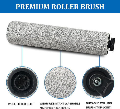 2 Pack 2 Replacement Roller Brush Compatible with Tineco iFloor Cordless Wet Dry Vacuum, Replacement Parts Vacuum