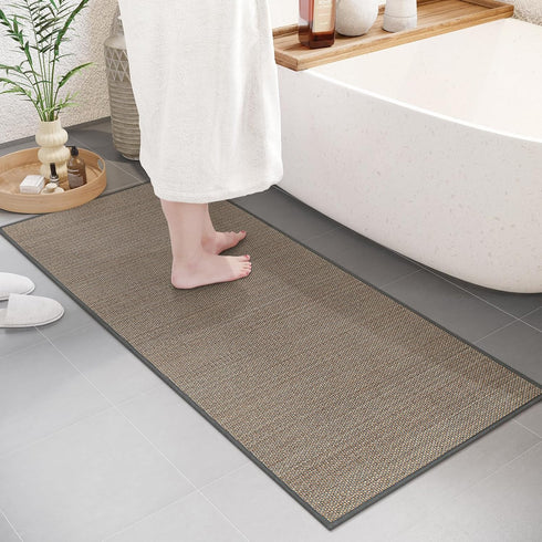 Lahome Farmhouse Kitchen Runner Rug, 2x5 Non-Slip Washable Carpet Runner for Entryway, Bathroom, Grey