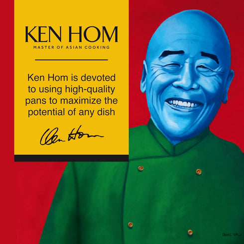 Ken Hom Classic 8-Inch Non-Stick Carbon Steel Mini Wok, Lightweight Stir Fry Pan, Hand Wash Only