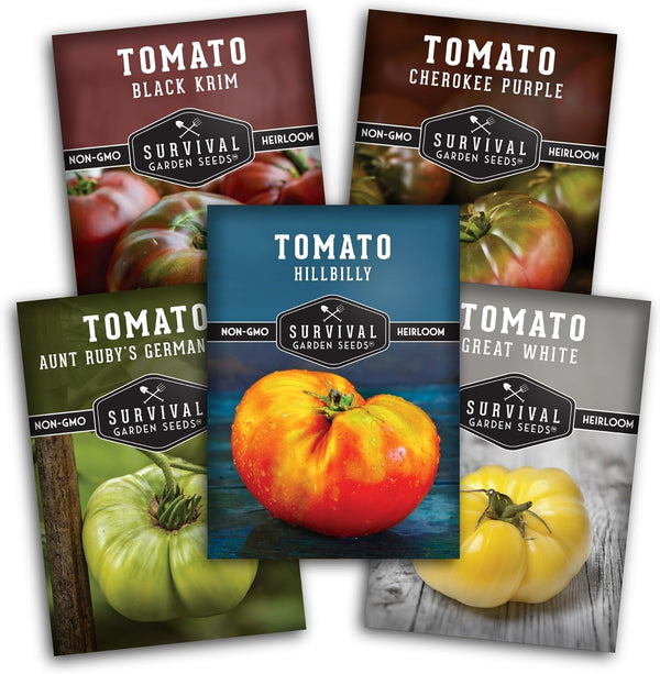Colorful Heirloom Tomato Seeds 5 Variety Pack with Rare Non-GMO Tomatoes for