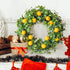 Mr. Bom 15 Inch Artificial Lemon Wreath - Boxwood for Front Door, Spring Summer Holiday Decoration, Indoor Outdoor Use