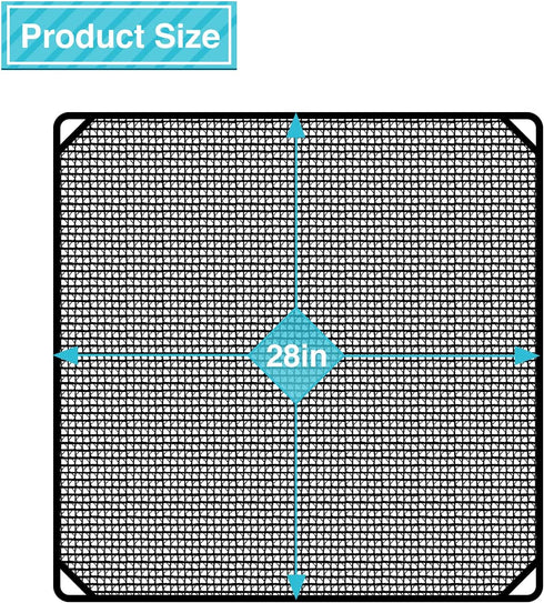 COARBOR 28"x28" Outdoor AC Unit Cover, Mesh Outside Air Conditioner Defender with 4 Bungee Cords