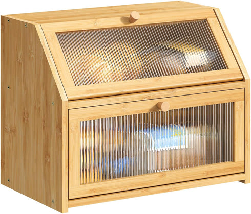 BMOSU Large Bread Box for Kitchen Countertop,Double Layer Bread Box for Kitchen