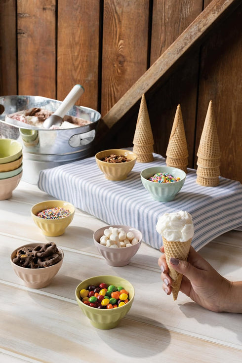 Now Designs Flora Stoneware Sundae Bar Bowls, Set of 6, 4 oz by Now Designs