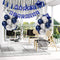 Blue Birthday Party Decorations, Happy Birthday Decorations with Banner, Blue Silver Confetti Balloons for Men