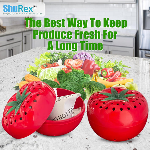 Produce Freshness Preserver Saver Kit- Keep Fruits and Vegetables Fresh Longer, Ethylene Gas and Odor Absorber in Refrigerator (2 Pack) by ShuRex