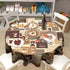 Granbey 60 Inch Classic Coffee Themed Table Cloth - Mocha Latte Milk Round Tablecloth Beige Brown Table Cover
