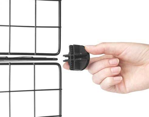 Whitmor Storage Cubes - Stackable Interlocking Wire Shelves - Black (Set of 4)
