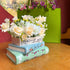 Small Book-Shaped Decorative Planter - Ceramic Vase for Flowers - Cute Bookshelf Home Bedroom Office Decor - Unique