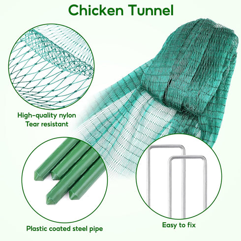 15731 Inches UNIFAMILY Chicken Tunnel, Chicken Coop Run, Chicken Tunnels for Outside Yard, Easy Installation Tunnel