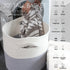 Sea Team Large Cotton Rope Woven Storage Basket with Lid, 16 x 20 inches, White & Pink, Clothes Toys Organizer
