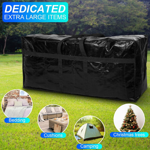 Windyun 4 Pcs Extra Large Heavy Duty Storage Bags - XL Moving Bags Totes for Travel Clothes Bedding Supplies (Black, 57