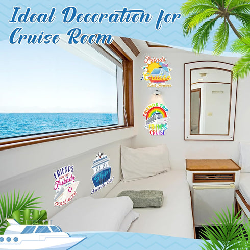 Hoteam 4 Pcs Large Cruise Door Decorations, Magnetic Friends Decor for Cruise Ship Cabin Stateroom