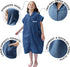 Swimming Hiturbo Kids Bath Towel Hoodie: Absorbent Quick Dry Zipper Surf Poncho - Changing Towels Outerwear (Navy Blue)