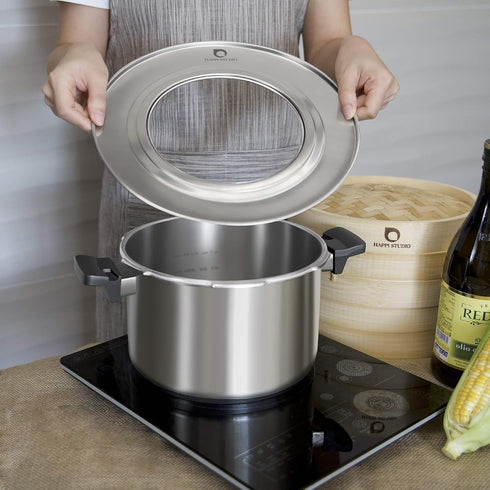 Steamer Ring Stainless Steel Adapter for 8 to 11inch Bamboo Steamer Baskets, Stainless Steel Ring Only