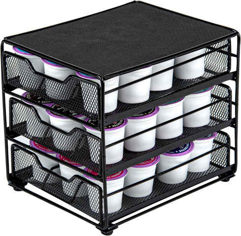 Restaurantware Restpresso Multi-Tier Coffee Capsule Drawer 8.5 x 8.5 x 7 Inch, Holds 36 K-Cups, Heavy-Duty Organizer