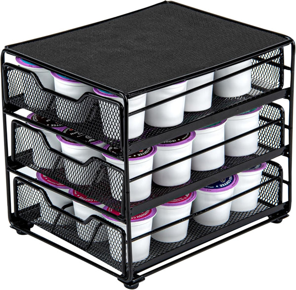 Restaurantware Restpresso Multi-Tier Coffee Capsule Drawer 8.5 x 8.5 x 7 Inch, Holds 36 K-Cups, Heavy-Duty Organizer